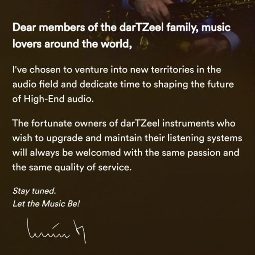 darZeel Dear members of the darTZeel family, music lovers around the world,